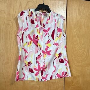 Boss Pink and White Floral Blouse